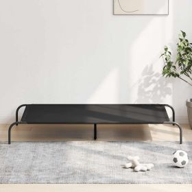 Elevated Dog Bed Black Oxford fabric and powder-coated steel