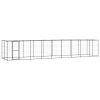 Outdoor Dog Kennel Steel with Roof 234.4 ft²