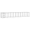 Outdoor Dog Kennel Steel with Roof 286.5 ft²