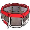 45" M Portable Foldable Pet playpen Exercise Pen Kennel + Carrying Case for Larges Dogs Small Puppies/Cats | Indoor/Outdoor Use | Water Resistant  Red
