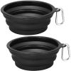 2pcs Collapsible Dog Bowl, Food Grade Silicone BPA Free, Foldable Expandable Cup Dish for Pet Cat Food Water Feeding Portable Travel Bowl RT