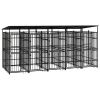 Outdoor Dog Kennel with Roof Steel 99.2 ft²