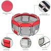 57" L Portable Foldable Pet playpen Exercise Pen Kennel + Carrying Case for Larges Dogs Small Puppies/Cats | Indoor/Outdoor Use | Water Resistant  Red
