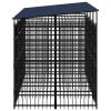 Outdoor Dog Kennel with Roof Steel 79.3 ft²