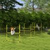 PawHut Dog Agility Training 4 Piece Set with Adjustable Height Jump Bars Carry Bag Yellow