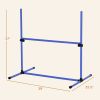PawHut 8 Piece Dog Agility Set with Adjustable Height Jump Bars, Carry Bag, Displacing Top Bar, Blue