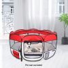 45" M Portable Foldable Pet playpen Exercise Pen Kennel + Carrying Case for Larges Dogs Small Puppies/Cats | Indoor/Outdoor Use | Water Resistant  Red