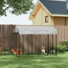 PawHut Outdoor Dog Kennel with Waterproof Canopy, Two-Part Door Design for Large Breeds, Silver