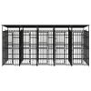 Outdoor Dog Kennel with Roof Steel 99.2 ft²