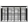 Outdoor Dog Kennel with Roof Steel 79.3 ft²