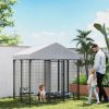 PawHut Outdoor Dog Kennel with Roof with Escape-proof Lock, UV-Resistant & Waterproof Cover, 6' x 4' x 6', Silver