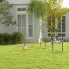 PawHut Dog Agility Training Equipment Set, 4 Pcs with Weave Poles, Adjustable Hurdle, Jumping Ring, Pause Box, Orange