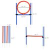 PawHut Dog Agility Training Set with Adjustable Hurdle, Hoop, Weave Poles & Carry Bag for Outdoor Exercise
